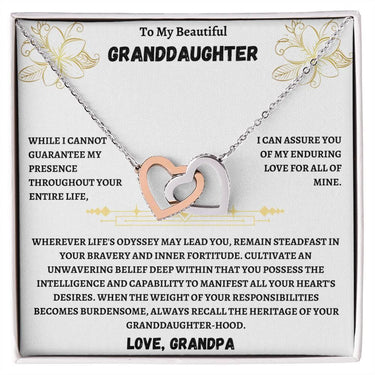 To My Beautiful Granddaughter - Interlocking Hearts Necklace Gift Set - SLDDL0011 - Sunshine Letters Co